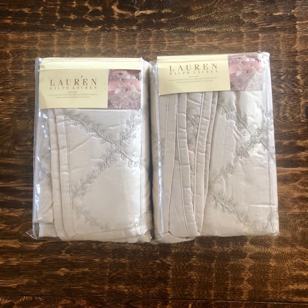 Ralph Lauren Saint Honore King Shams (NWT)